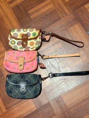Dooney & Bourke Signature Wristlets with Leather Trim Bundle!